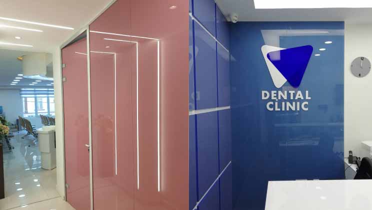 دیوار رنگی شیشه ای