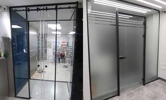 قیمت نصب درب شیشه ای دستی