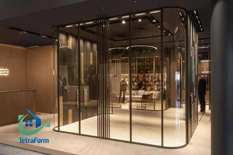 پروفیل شامپاینی پارتیشن شیشه ای